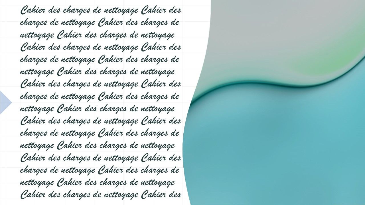 Cahier des charges de nettoyage des parties communes